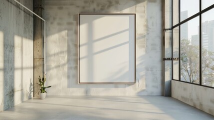 empty frame on light, modern office interior 