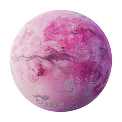 A pink planet on transparent background, png	