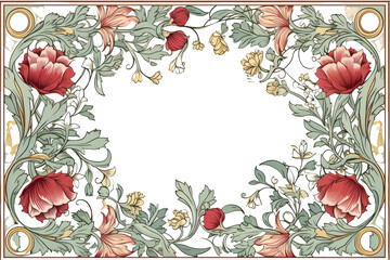 PNG William morris inspired ornament frame backgrounds graphics pattern - obrazy, fototapety, plakaty