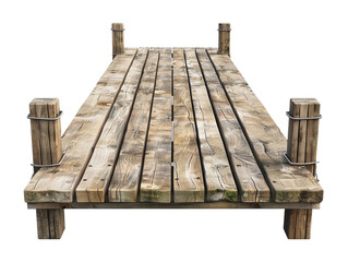 A wooden pier on transparent background, png	 - obrazy, fototapety, plakaty