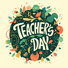 Logo "Teachers Day" school illustration art