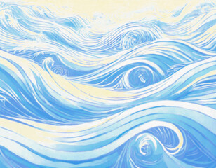 波のような抽象的なラインの背景。AI生成画像。 - obrazy, fototapety, plakaty