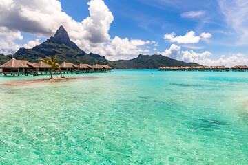 Bora Bora Island, French Polynesia. Travel, lifestyle, freedom and luxury concept.