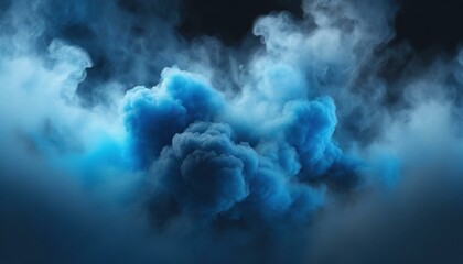 ai generative of hyper realistic of blue thick fog for banner, design and others