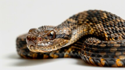 Obraz premium Close Up of Snake on White Background