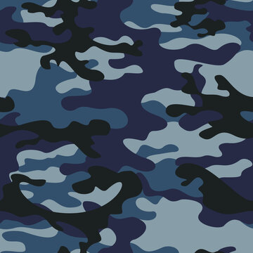 
Texture camouflage blue pattern, seamless background, marine design for textiles
