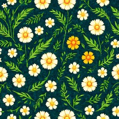 simple flower-patterned wallpaper-Generative AI
