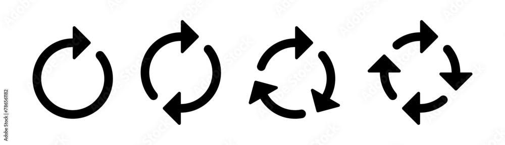 Poster Refresh icon vector. Green recycle vector icon symbol. Repeat and reload icons set and arrow rotation circle. Sync icon symbol convert button sign	
