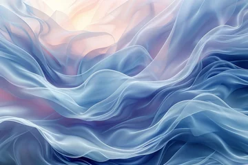 Fotobehang Gentle blue tide, abstract card design template © Seksan