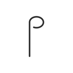 Musical note, linear icon. Line with editable stroke