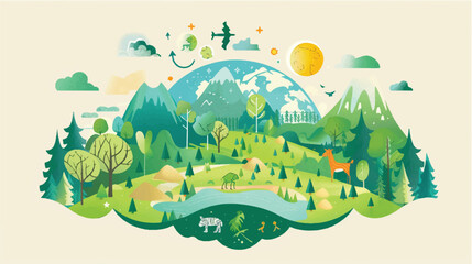 Fototapeta premium green earth vector Illustration background ,Generative AI