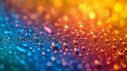 Foto op Canvas A macro illustration of rainbows created by sunlight refracting through water droplets. AI generate © PandaStockArt