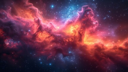 Obraz na płótnie Canvas A mesmerizing galaxy with vibrant colors and sparkling stars. AI generate illustration