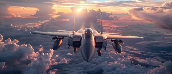 Fighter jet on secret mission, clouds of uncertainty