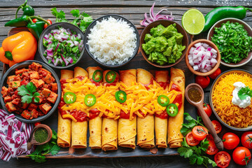 Festive table with traditional Mexican dishes, ideal for cultural food articles