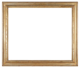 Old wooden picture frame in PNG format on a transparent background.