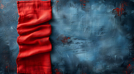 Top View of Red Empty Kitchen Napkin Isolated 3d image wallpaper