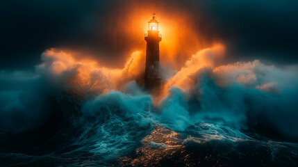 Lighthouse sea - Powered by Adobe
