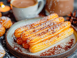 Sugary churros with hot chocolate, a trend in using Mexican cuisine concepts