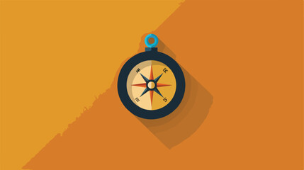 Compass icon colored website button on orange background