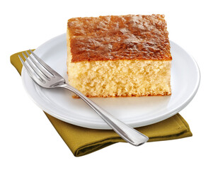 prato com bolo de aipim isolado em fundo transparente