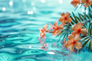 Foto op Plexiglas Serenity and Wellness Concept with Tropical Flowers and Water © Generative ART