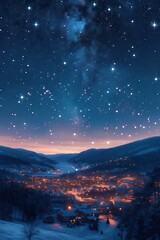 Artistic renderings of constellations against a dark, starry night sky. AI generate illustration