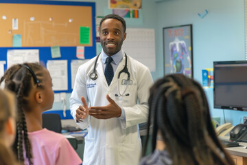 Doctor Educating Schoolchildren, Health Workshop