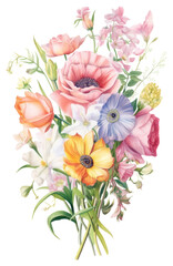 PNG  Wedding flower bouquet painting plant rose.
