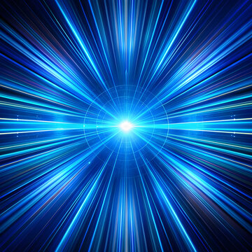 digital image of light rays stripes lines with blu