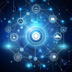 Obraz premium technology network background