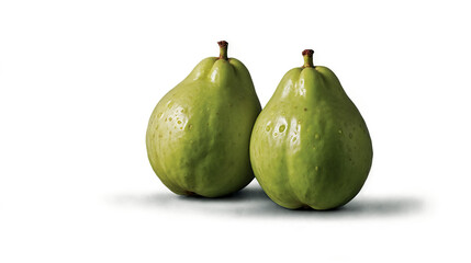 Pair of Fresh Guava Fruits Isolated on Transparent Background