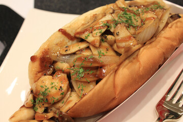 close up of hotdog on a plate