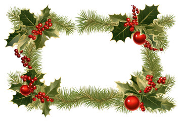 Fototapeta na wymiar PNG Rectangle Decorative Christmas wreath christmas white background illuminated. AI generated Image by rawpixel.