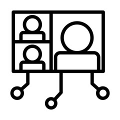 Digital Classroom Vector Line Icon Design Vector Line Icon Design