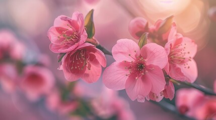 Fototapeta premium Springtime blossoming of pink blooms