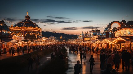 A scenic view of an Eid carnival or funfair - obrazy, fototapety, plakaty