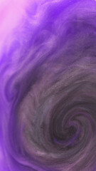 Art smoke. Magic paint swirl. Defocused bright black purple blue pink color shimmer spiral haze silver particles water ink mix abstract background.