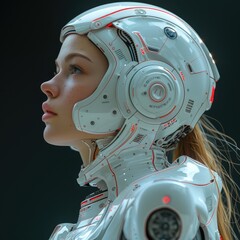 A fictional depiction of the most beautiful flawless girl in a cyberpunk outfit, futuristic,...