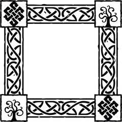 Small Square Celtic Frame - Tree, Knot