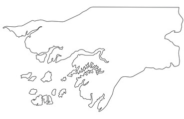 Outline of the map of Guinea-Bissau with regions