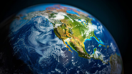 Fototapeta premium Abstract globe focusing on North America 