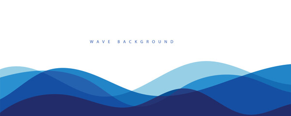 Vector layered blue water wave banner template	