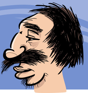 man portrait caricature cartoon drawing illustration