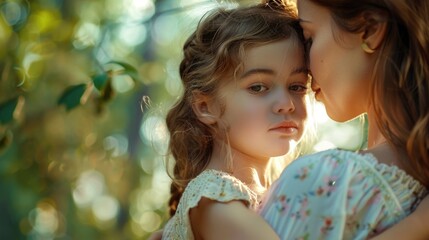 A woman holding a little girl in her arms. Suitable for family and parenting concepts