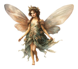 PNG vintage fairy, watercolor element, transparent background