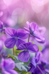 Close up of purple flowers in a field. Perfect for nature backgrounds