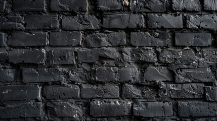 A black brick wall with a yellow fire hydrant. Suitable for urban themes