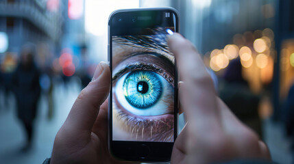 Iris recognition technology on their smartphone - Powered by Adobe