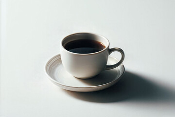 Americano Black Coffee Cup on White Background